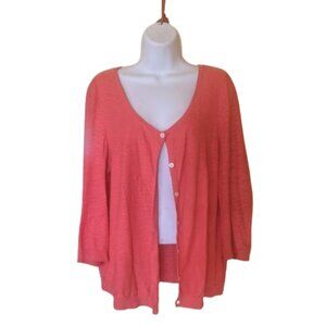 Orange Peach Salmon Pink (help me?) Cardigan Size XL